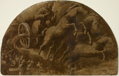 Studie til visionen af den hellige Frans af Assisi taget til himlen i en brændende vogn af Jacopo Ligozzi