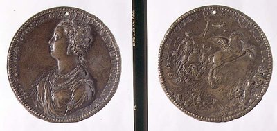Portrætmedalje, forside forestillende Hippolytus Gonzaga, bagside muligvis forestillende Juno på sin vogn (bronze) af Jacopo Nizzola da Trezzo