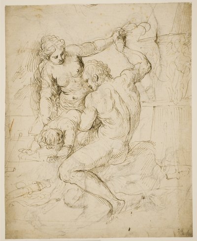 Kastigationen af Amor af Jacopo Palma
