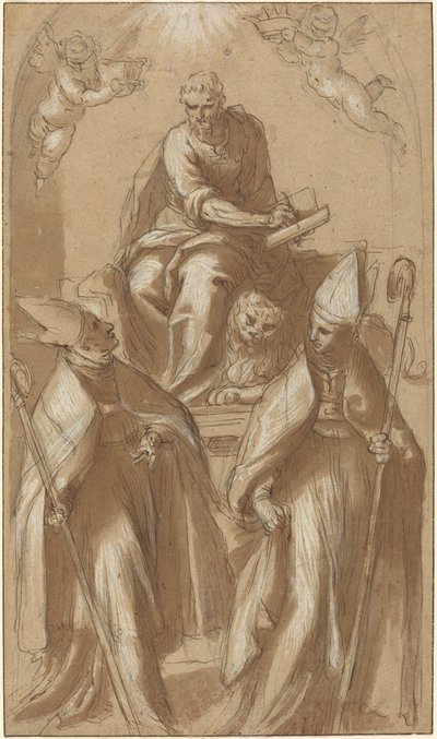Sankt Markus med to biskopper og Putti af Jacopo Palma il Giovane