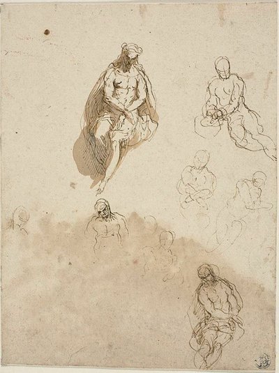Studier til Tornekroningen af Jacopo Palma il Giovane