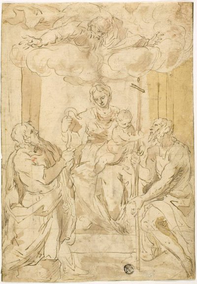 Jomfru og barn med de hellige Thomas og Johannes Døberen (recto); Sovende Venus (verso) af Jacopo Palma il Giovane