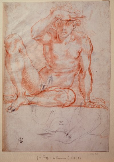 Nøgen mand - Tegning af Jacopo Pontormo