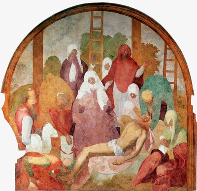 Kristi lidenskab: "" aflejringen "" Fresco af Jacopo (Iacopo) Carrucci dit il Pontormo (Pontormo) (1494-1556) 1523-1525 søn. 300x290 cm Firenze, Certosa del Galluzzo af Jacopo Pontormo