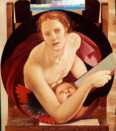 Portræt af St Matthew - olie på panel af Jacopo Pontormo
