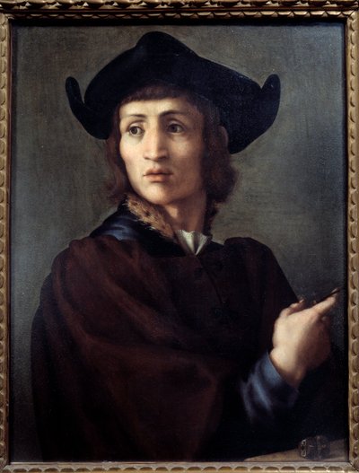 Portræt af en guldsmed. Maleri af Jacopo (Iacopo) Carrucci dit il Pontormo (Pontormo) (1494-1556) af Jacopo Pontormo
