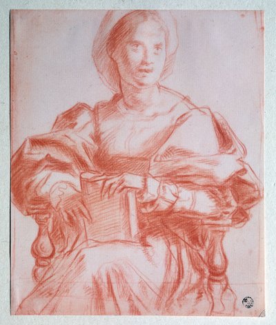 Siddende Dame - Tegning af Jacopo Pontormo