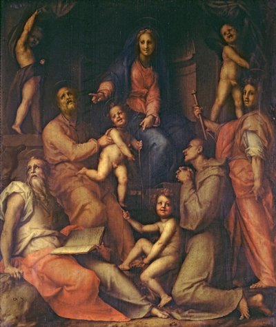 Den hellige familie med hellige af Jacopo Pontormo