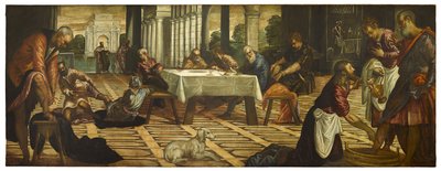 Kristus vasker sine disciples fødder, ca. 1545-55 af Jacopo Robusti Tintoretto