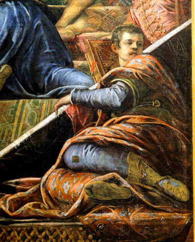 Doge Niccolo da Ponte modtager olivengren fra Venedig, af Jacopo Robusti kendt som Tintoretto (1518-1594), Detail, Sala del Maggior Consiglio (Hall of Great Council), Palazzo Ducale, Venedig af Jacopo Robusti Tintoretto