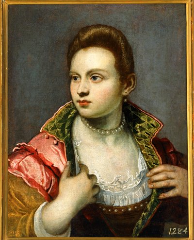 Kvindeportræt, forlænget ... af Jacopo Robusti Tintoretto