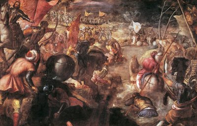 Francesco II Gonzaga kæmpede i slaget ved Taro mod Charles VIII af Frankrig i 1495 af Jacopo Robusti Tintoretto