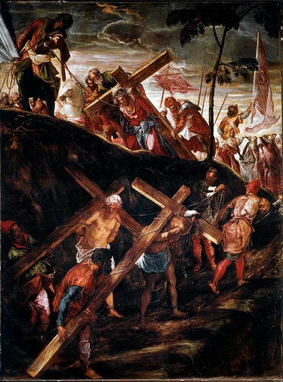 La Montee au Calvary (Korsets vej) (Korsets vogn) Maleri af Jacopo Robusti dit le Tintoret (Tintoretto) (1518-1594) 1566-1567 Søn. 515x390 cm vene, scuola di san Rocco af Jacopo Robusti Tintoretto