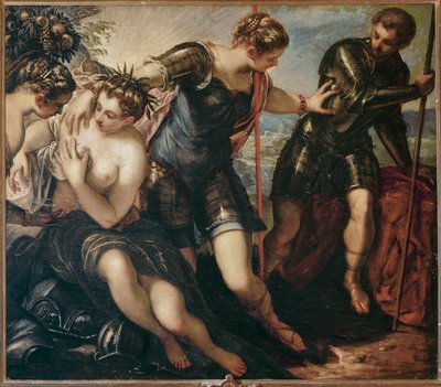 Minerva driver Mars væk, ca. 1576 (olie på lærred) af Jacopo Robusti Tintoretto