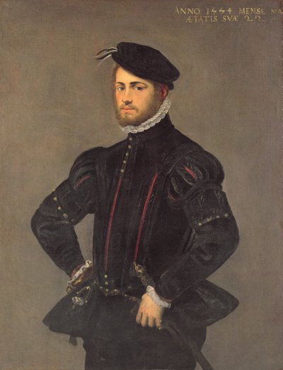 Portræt af en ung mand, 22 år, 1554 af Jacopo Robusti Tintoretto