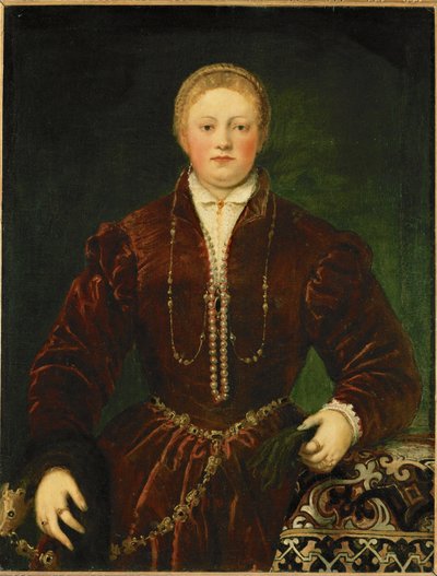 Portræt af en ung dame (maleri på lærred) af Jacopo Robusti Tintoretto