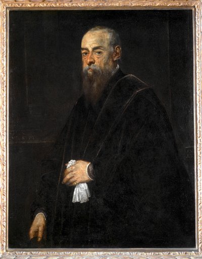 Portræt af en gammel mand, der holder et lommetørklæde ... af Jacopo Robusti Tintoretto