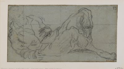 Liggende mandsfigur, 1560-9 (kridt på papir) af Jacopo Robusti Tintoretto
