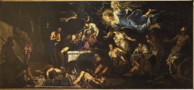 Saint Rochh i fængsel besøgt af en engel, 1567. af Jacopo Robusti Tintoretto