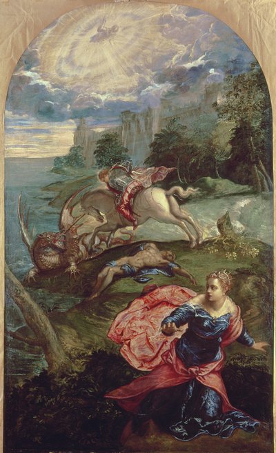 St.George og dragen af Jacopo Robusti Tintoretto