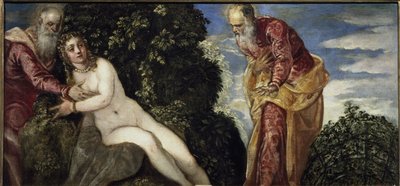 Suzanne and the Elders - Olie på lærred, omkring 1555 af Jacopo Robusti Tintoretto