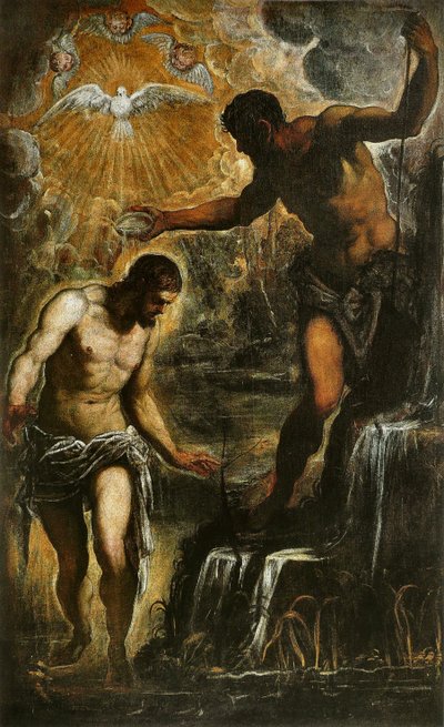 Kristi dåb, ca. 1589 af Jacopo Robusti Tintoretto