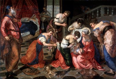 Johannes Døberens fødsel, 1550. af Jacopo Robusti Tintoretto