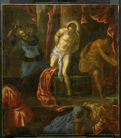 Kristi flagellation (maleri på lærred) af Jacopo Robusti Tintoretto