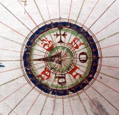 Kompaspunkt, renæssancekort over Europa, Jacopo Russo (efter) 1528 af Jacopo Russo