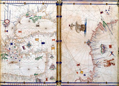 Damaskus og Jerusalem, detaljer fra de geografiske kort af Jacopo Russo