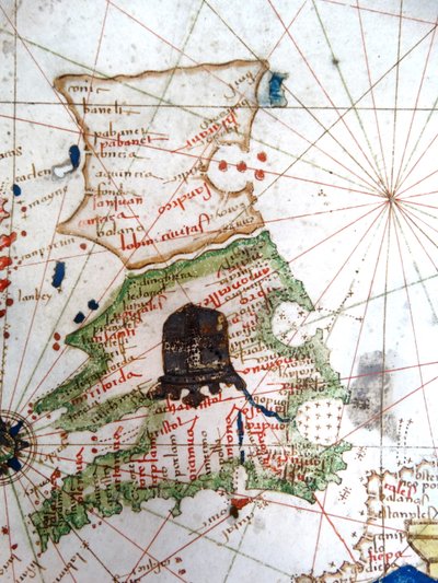 England, Wales og Skotland, fra et renæssancekort over Europa, Jacopo Russo (efter), 1528 af Jacopo Russo