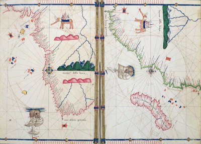 Ms Ital 550.0.3.15 fol.4v-5r Kort over Afrika og Kap det Gode Håb, fra 