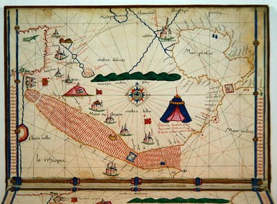 Ms Ital 550.0.3.15 fol.5v Kort over Det Røde Hav, fra Carte Geografiche af Jacopo Russo