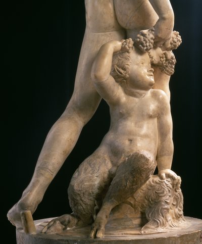 Bacchus, detalje af nederste halvdel, skulptur af Jacopo Sansovino (1486-1570) (marmor) (se også 79847) af Jacopo Sansovino