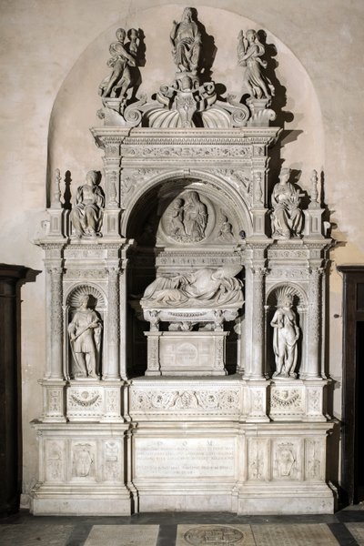 Begravelsesmonument til hyldest til kardinal Girolamo Basso Della Rovere (marmorskulptur af Jacopo Sansovino