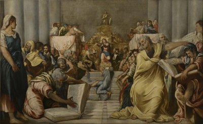 Kristus diskuterer i templet af Jacopo Tintoretto