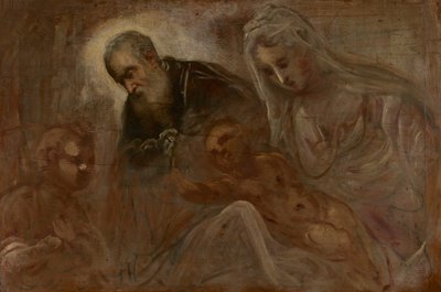 Den hellige familie med den unge Sankt Johannes Døberen af Jacopo Tintoretto