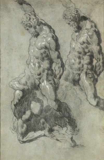 To studier af Samsons drab på filistrene af Jacopo Tintoretto