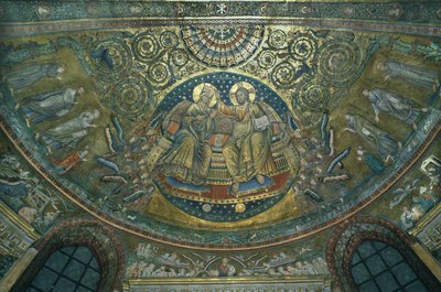Jomfruens kroning, apsis i Basilica di S.Maria Maggiore, Rom, 1287-92 (mosaik) af Jacopo Torriti