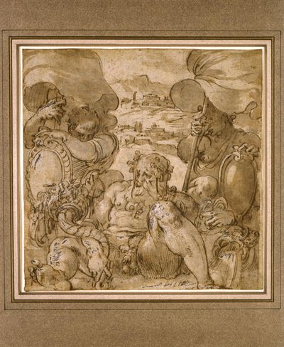 Studie til allegorien om San Gimignano og Colle Val d