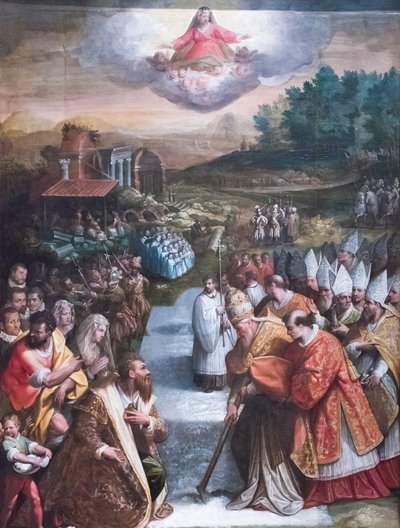 The Miracle of the Snow (olie på lærred) af Jacopo Zucchi