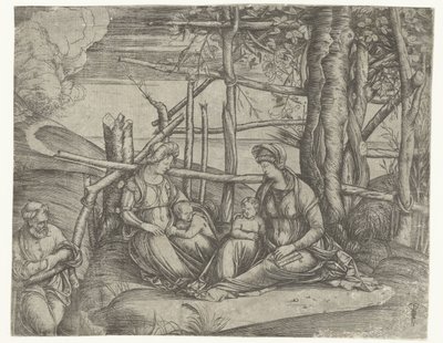 Hellig Familie med Elisabeth og Johannes Døberen af Jacopo de