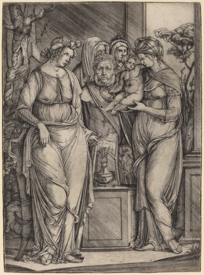 Stort Offer til Priapus, ca. 14991501. af Jacopo de Barbari