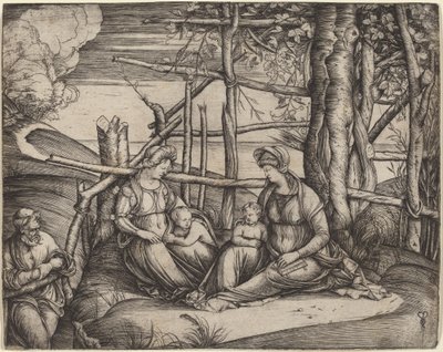 Den hellige familie med den hellige Elizabeth af Jacopo de