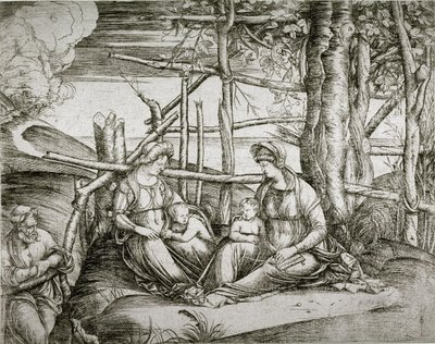 Den hellige familie med den hellige Elizabeth af Jacopo de