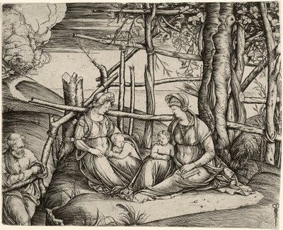Den hellige familie med den hellige Elisabeth og det lille Johannesbarn, ca. 1499-1501 af Jacopo de Barbari
