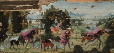 Actaeon blev til en hjort af Jacopo del Sellaio