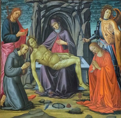 Aflejringen og helgener af Jacopo del Sellaio