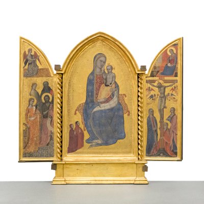 Madonna og barn; Bebudelse; Korsfæstelse og hellige, ca. 1380 (panel) af Jacopo di Cione