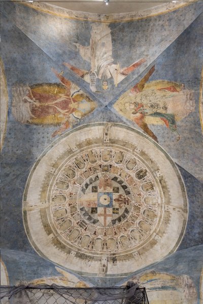 Vault med det cirkulære billede af Firenze som den nye Celestial Jerusalem (Fresco) af Jacopo di Cione